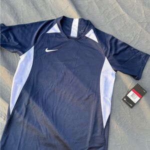Nike youth Navy and White Short-Sleeve Training Jersey